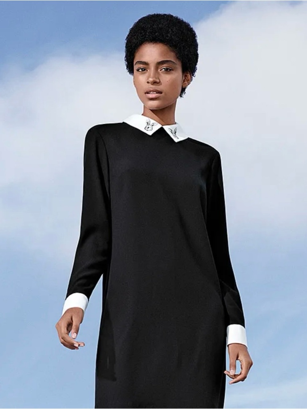 VICTORIA BECKHAM For Target Black Lined Cocktail Dress w/ Bunnies  L